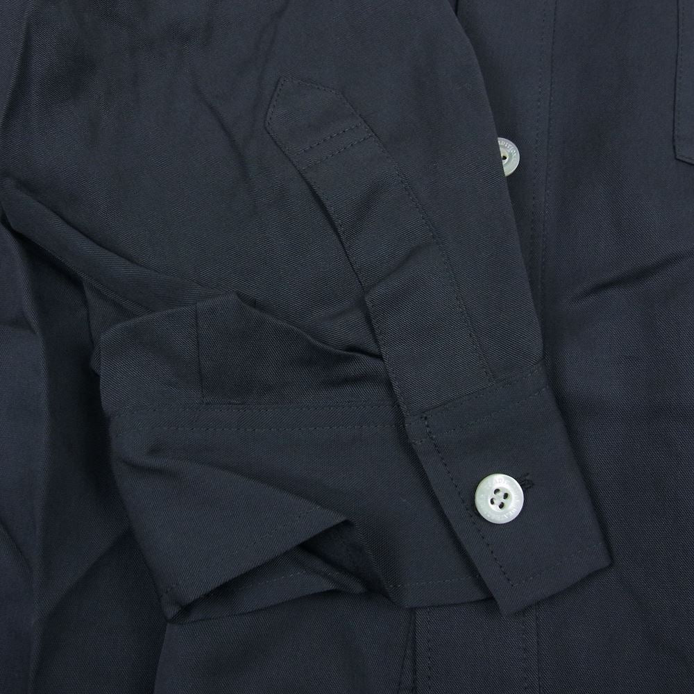 トラディショナル ウェザーウェア 21SS BACK GATHRED NO COLLAR SHIRT ノーカラー 長袖 シャツ チャコール系 S【極上美品】【中古】