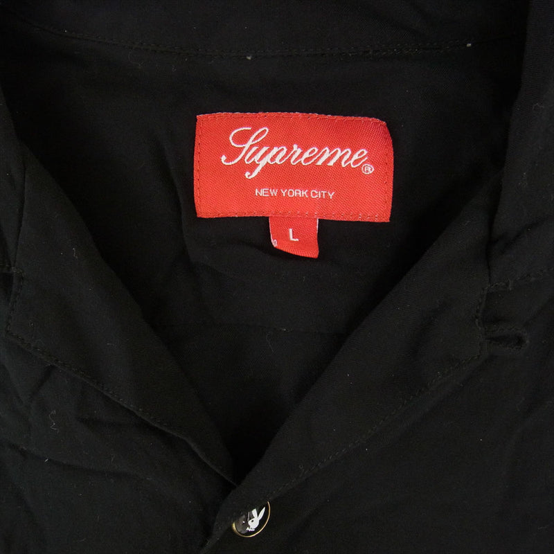 SUPREME シュプリーム 19SS Playboy Rayon S/S Shirt/S プレイボーイレーヨンオープンカラー半袖シャツ ブラック