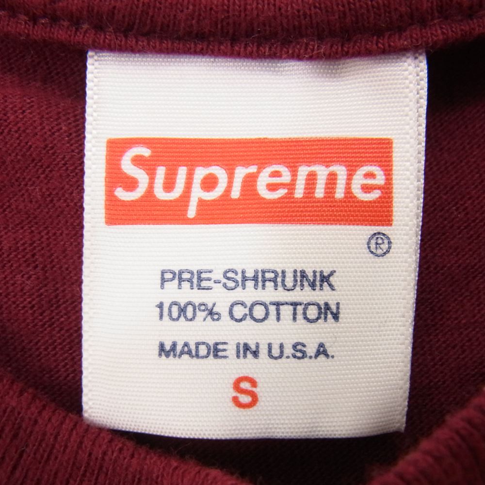 Supreme シュプリーム 20SS Dinosaur Tee ダイナソー 半袖 Tシャツ エンジ系 S【中古】