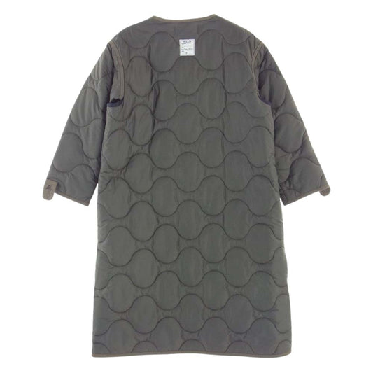 MADISON BLUE マディソンブルー MB214-2014 QUILTING NOCOLLAR COAT 高密度ナイロンリップストップ 撥水 キルティング ノーカラーコート カーキ系 S【新古品】【未使用】【中古】