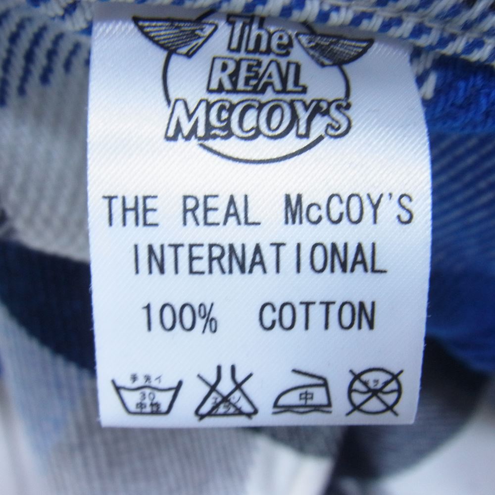 The REAL McCOY'S ザリアルマッコイズ MS15131 LOT.948 8HU FLANNEL SHIRT フランネル チェック 長袖 シャツ ブルー系 15【美品】【中古】