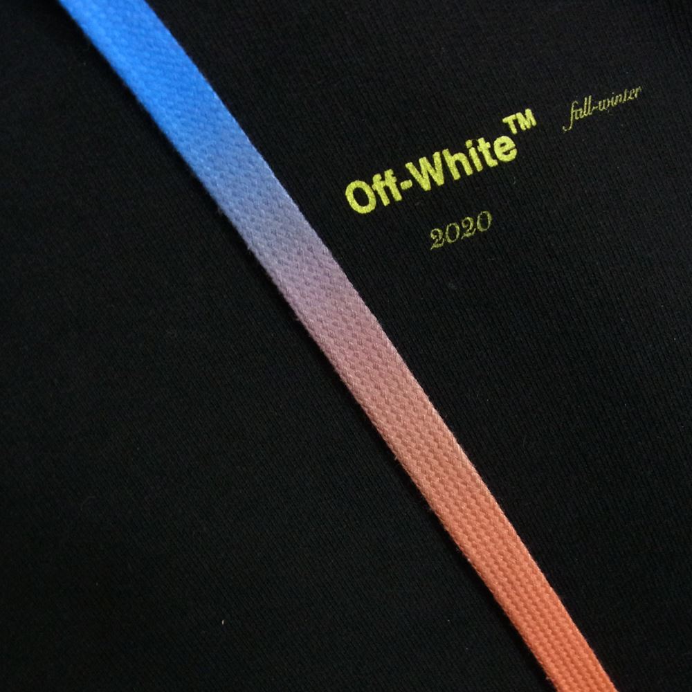OFF-WHITE オフホワイト 19AW OMBB057F19E30010 Hooded Sweatshirt ペンキ アロー プリント プルオーバ― パーカー ブラック系 S【中古】