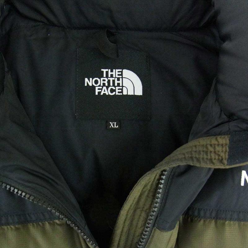 THE NORTH FACE ノースフェイス ダウンジャケット ND91841  NUPTSE JACKET ヌプシ ジャケット ロゴ刺繍 ナイロン ジップ アップ ダウン  カーキ系 ブラック系 XL約55cm袖丈