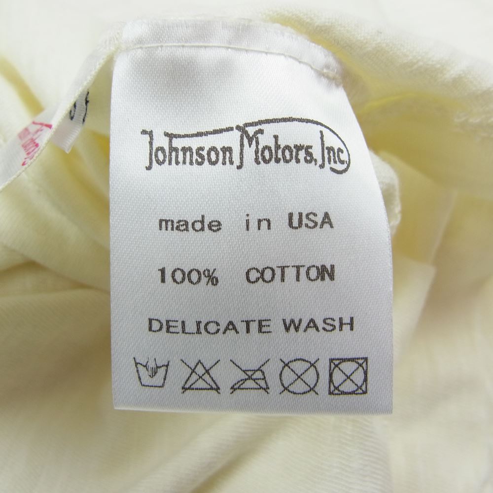 ジョンソンモータース 半袖 プリント Tシャツ イエロー系 S【美品】【中古】