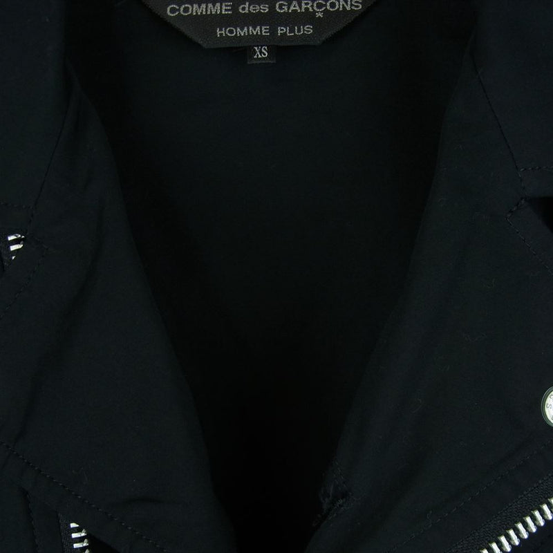 COMME des GARCONS HOMME PLUS コムデギャルソンオムプリュス AD2015 PQ-B039 カットオフ コットン  ダブルライダース シャツ ジャケット ブラック系 XS【中古】