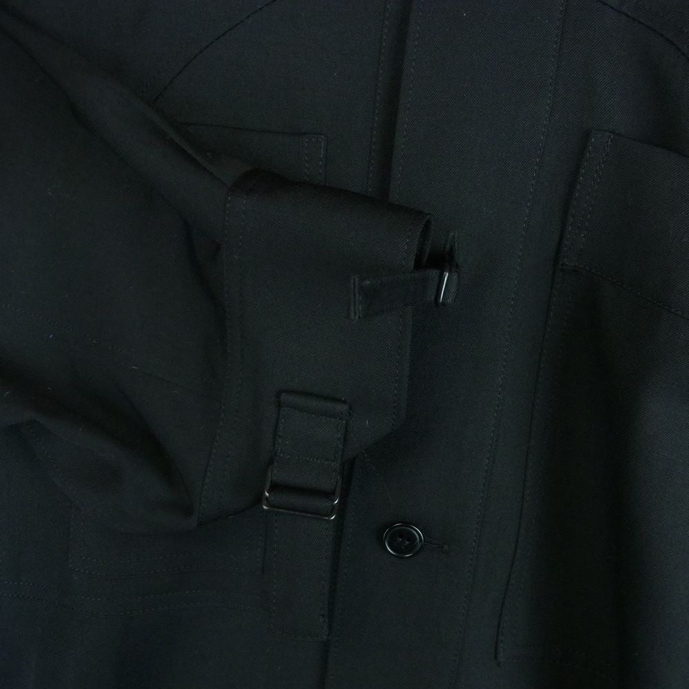 Yohji Yamamoto POUR HOMME ヨウジヤマモトプールオム 1991 REPLICA 16SS H0-B55-104 91AW レプリカ ウール スタンドカラー チャイナ シャツ ブラック系 2【中古】