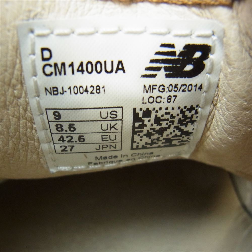 NEW BALANCE ニューバランス CM1400UA × UNITED ARROWS ユナイテッドアローズ 25周年 レザー スニーカー ライトブラウン系 27cm【中古】