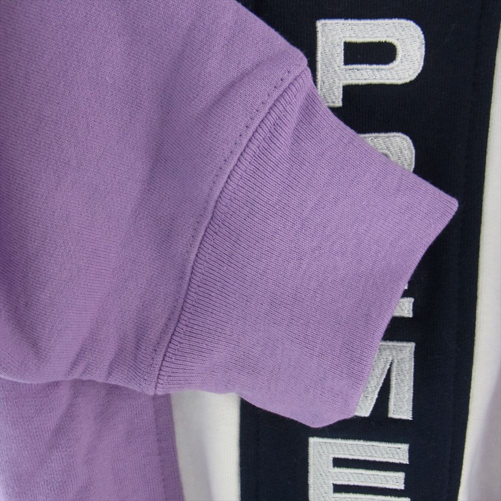 Supreme シュプリーム 17SS Vertical Logo Panel Crewneck バーチカルロゴ パネル クルーネック スウェット シャツ パープル系 M【美品】【中古】