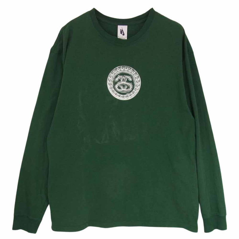 stussy nike SS LINK LS TEE GREEN XL - Tシャツ/カットソー(七分/長袖)