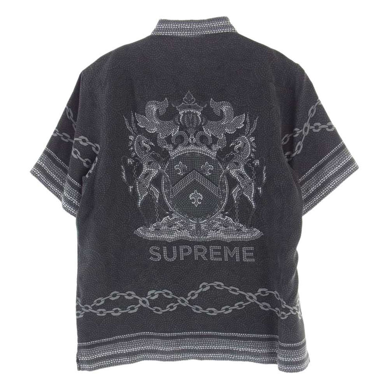 美品 Supreme Mosaic Silk S/S Shirt 黒 XL