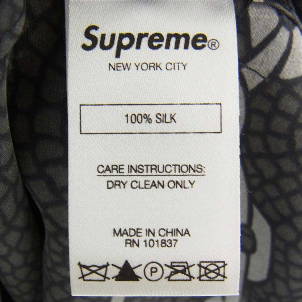 Supreme シュプリーム 20SS Mosaic Silk S/S Shirt モザイク シルク 半袖 シャツ グレー系 M【極上美品】【中古】