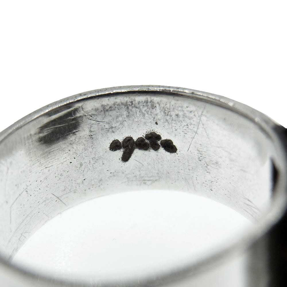 アガット スモーキークォーツ スクエア リング シルバー系【中古】