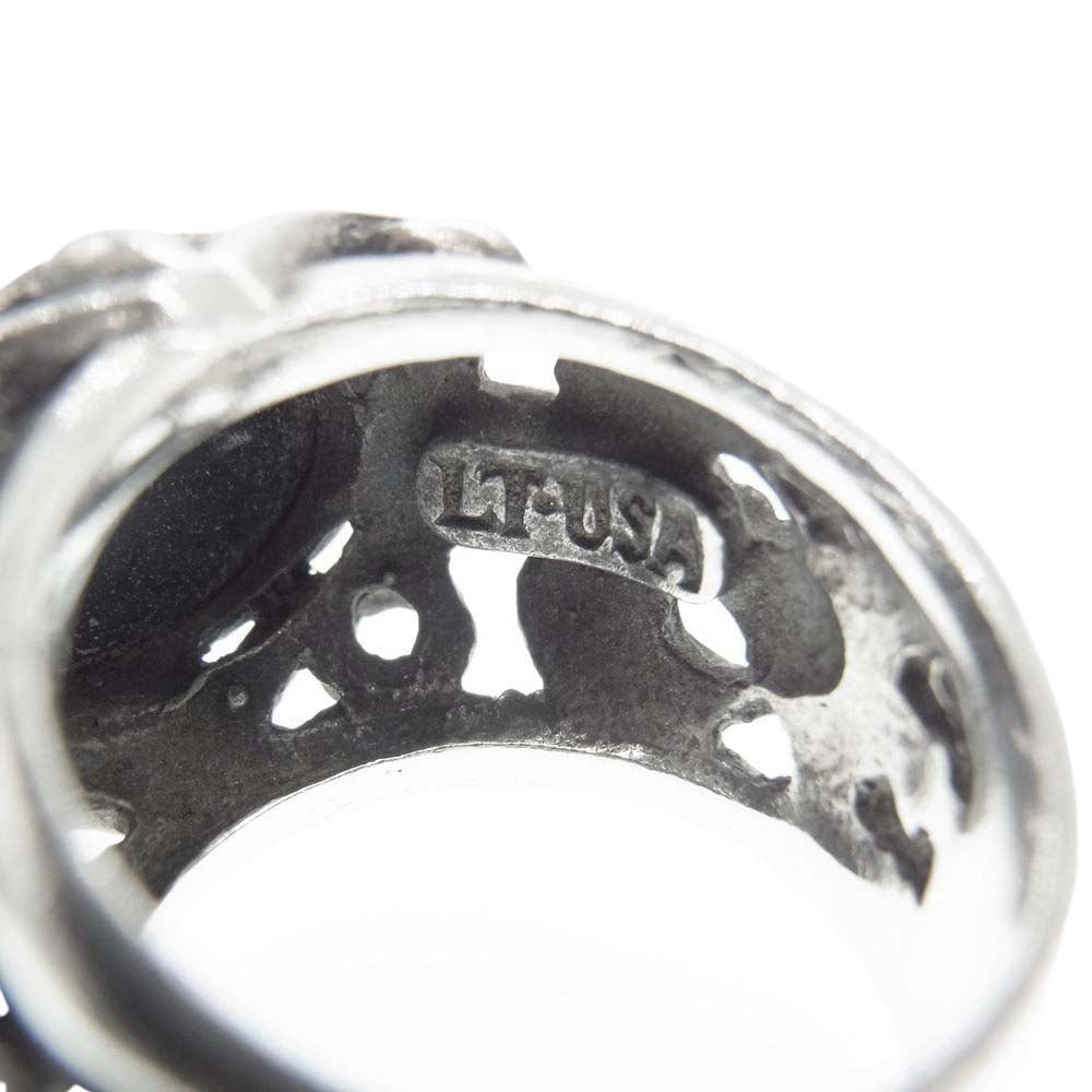 LEATHERS AND TREASURES レザーズアンドトレジャーズ LLTR036Ovl-O オーバルストーンリング w/オニキス シルバー系 約14号【中古】