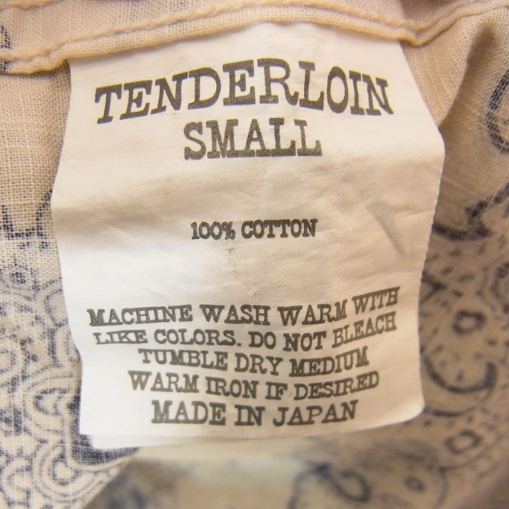 TENDERLOIN テンダーロイン T-PAISELY SHT NAVY ペイズリー オープンカラー 長袖 シャツ ネイビー ネイビー系 S【極上美品】【中古】