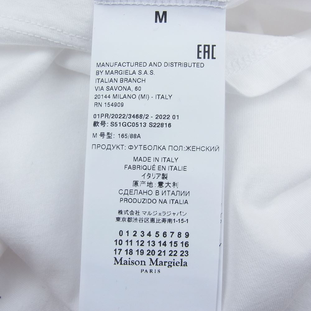 MAISON MARGIELA メゾンマルジェラ 22SS S51GC0515 S22816 フォントジェネレーター ラウンドネック ショートスリーブ シャツ 半袖 Tシャツ ホワイト ホワイト系 M【極上美品】【中古】