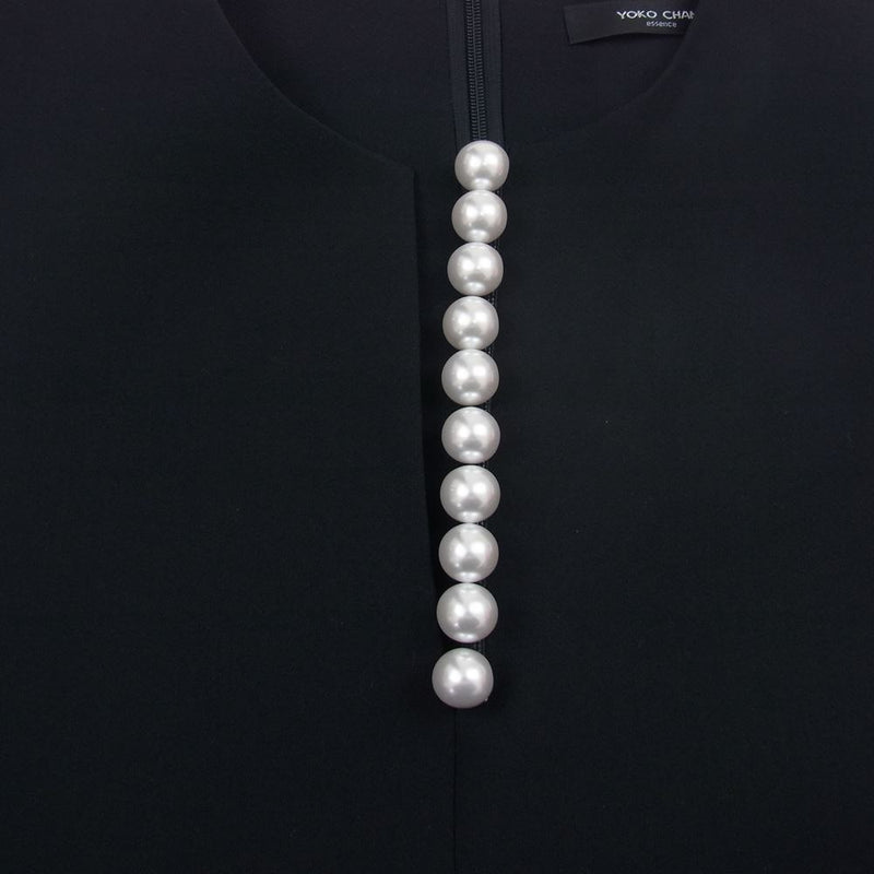 ピコピコ_Shop…レディース美品 YOKO CHAN ヨーコチャン パール 真珠 ワンピース ブラック