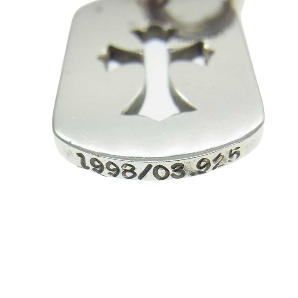 CHROME HEARTS クロムハーツ(原本無) スモール カットアウト クロス ドッグタグ ペンダント シルバー系【中古】