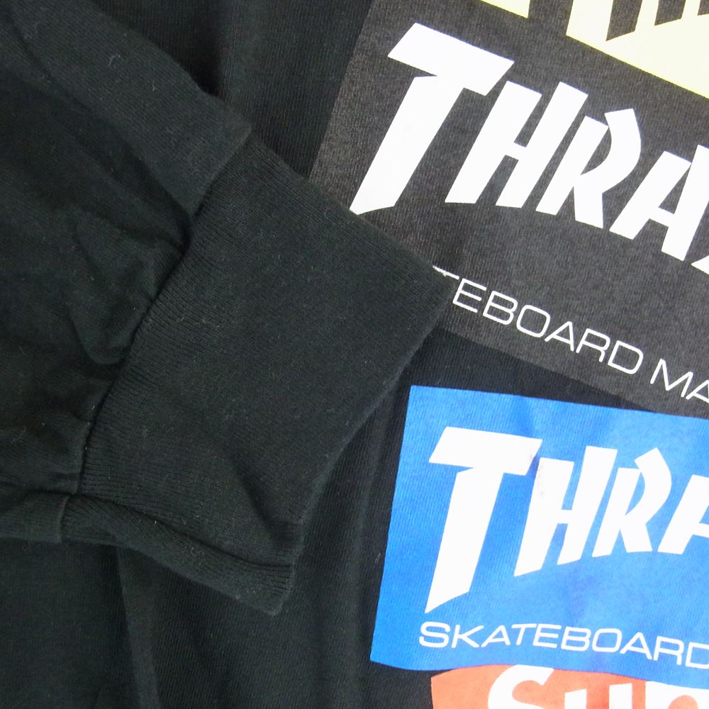 Supreme シュプリーム 21AW THRASHER Multi Logo L/S Tee スラッシャー マルチロゴ 長袖 Tシャツ ブラック系 L【中古】