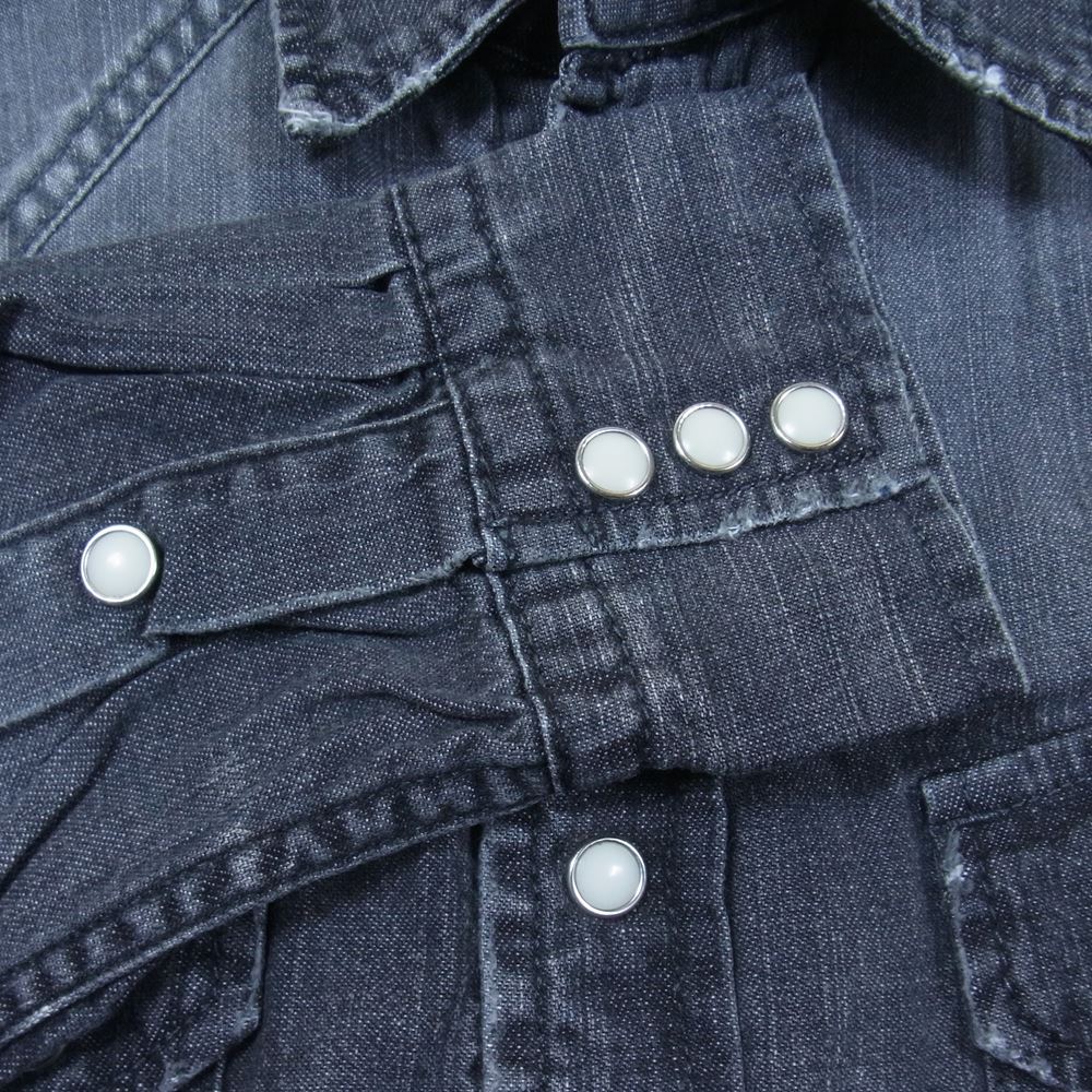 REMI RELIEF レミレリーフ デニム ウエスタン 長袖 シャツ ユーズド ブラック系 S【美品】【中古】