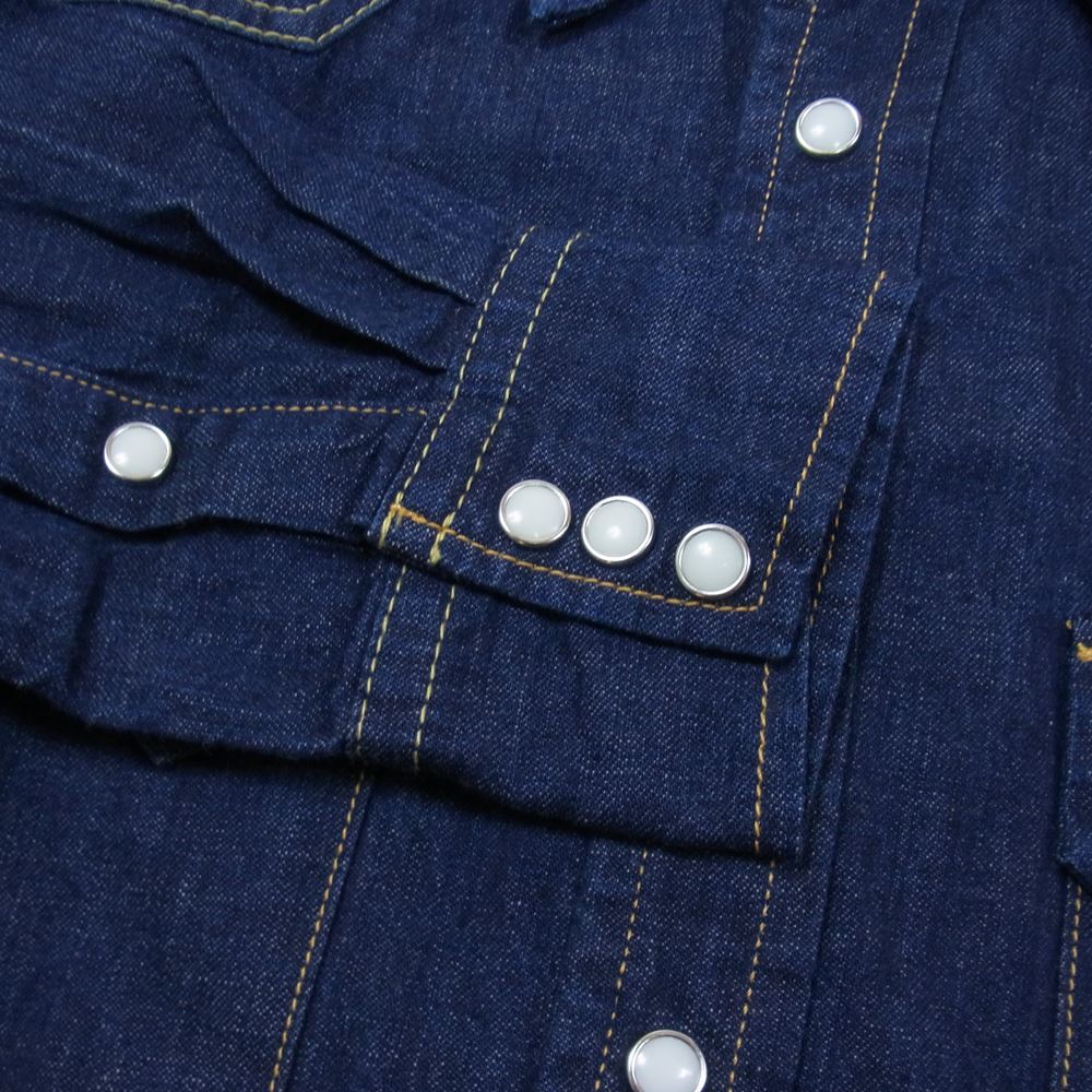 REMI RELIEF レミレリーフ ワンウォッシュ インディゴ デニム ウエスタン 長袖 シャツ インディゴブルー系 S【美品】【中古】