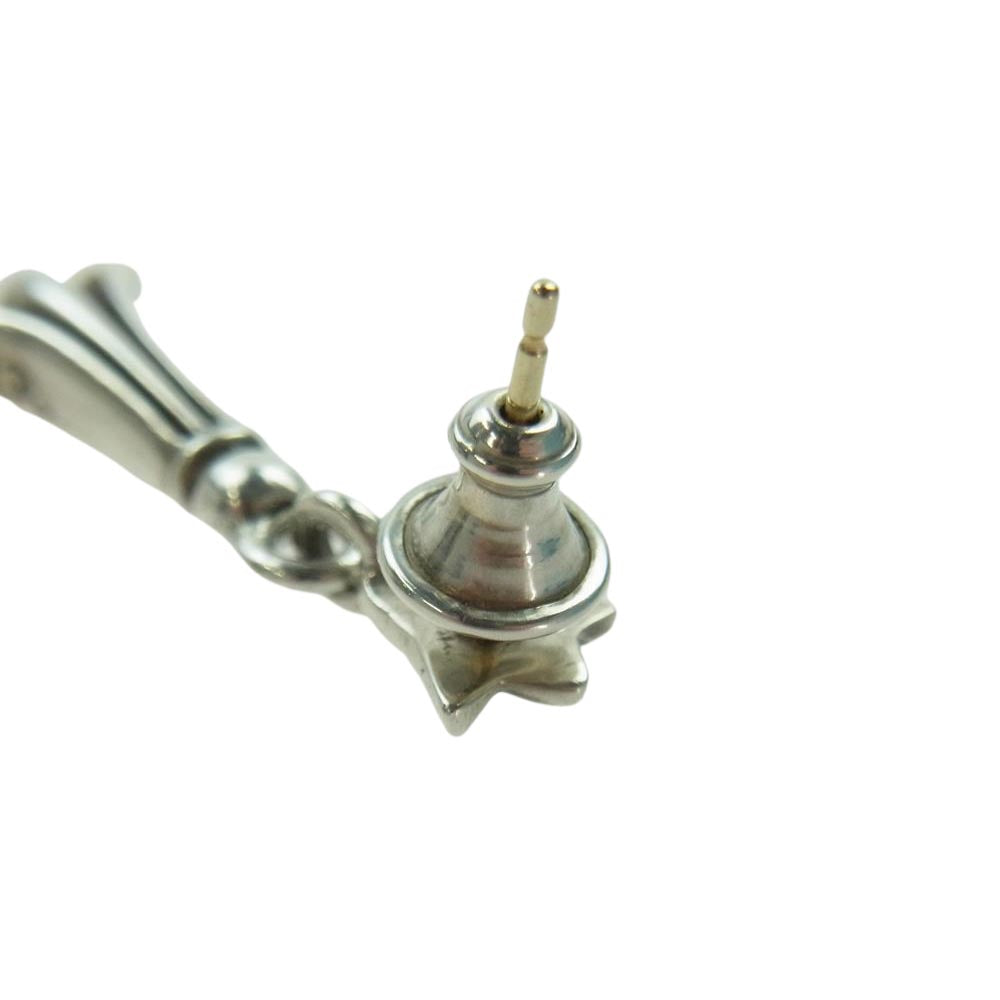 CHROME HEARTS クロムハーツ(原本無) CRSSTAL DRP クロステイル ドロップ ピアス シルバー系【中古】