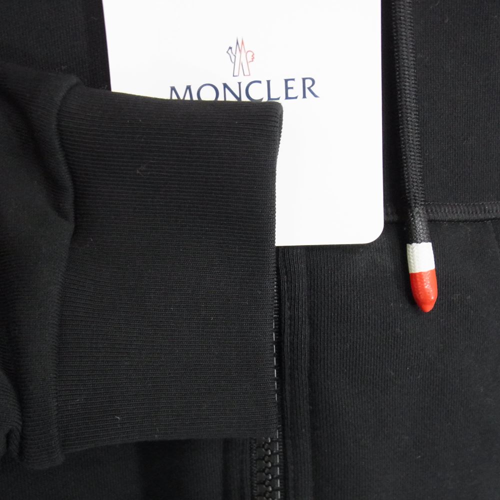 MONCLER モンクレール MAGLIA CARDIGAN ダウン切替 スウェット ジップ パーカー ブラック系 S【中古】