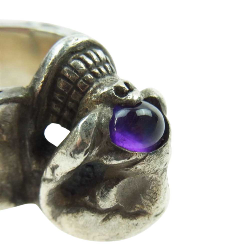 STOPLIGHT ストップライト SKULL RING PURPLE EYE スカル リング パープルアイ シルバー系 22号【中古】