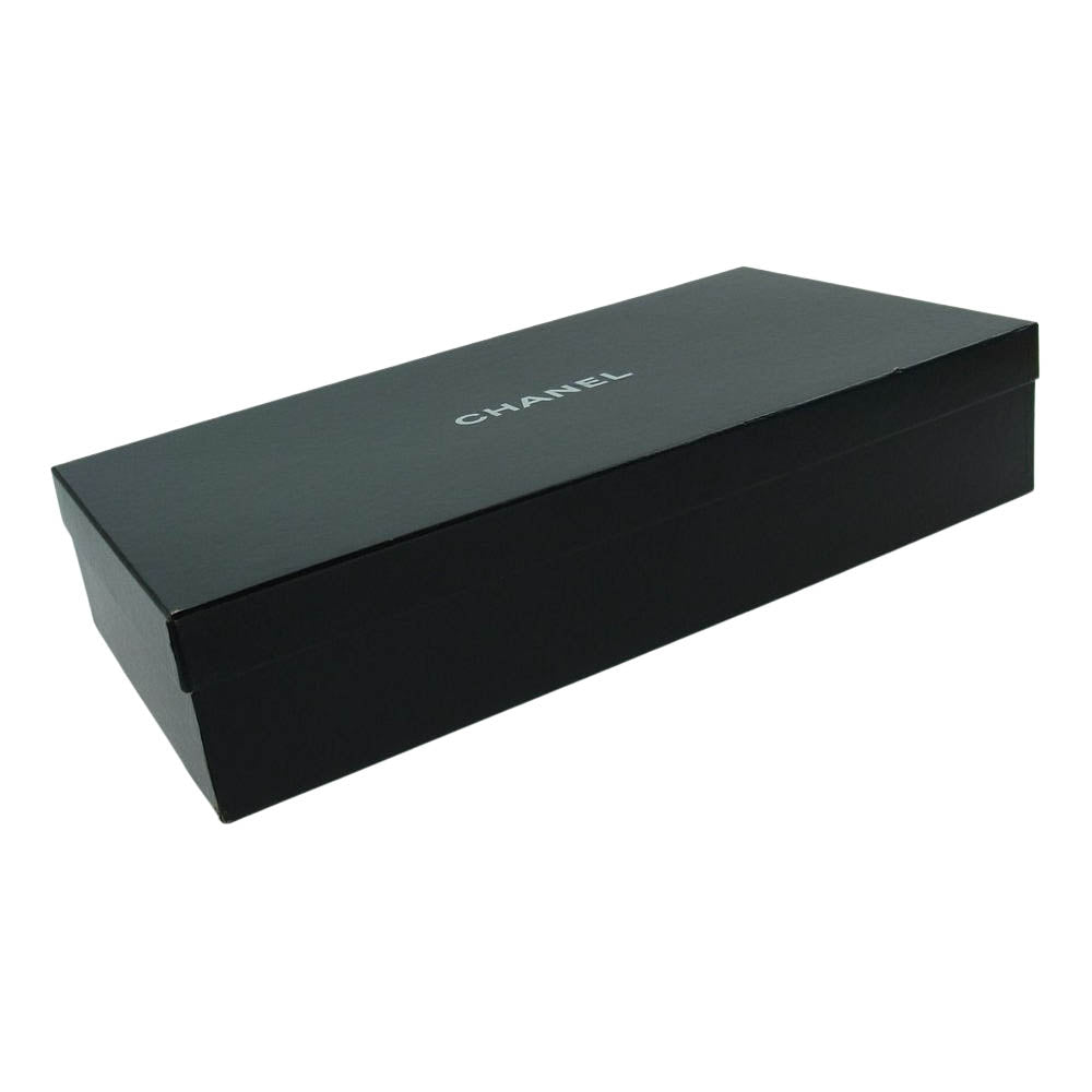 CHANEL シャネル G28390 ココマーク レザー バイカラー ロング ブーツ ブラック系 シルバー系 37.5【中古】