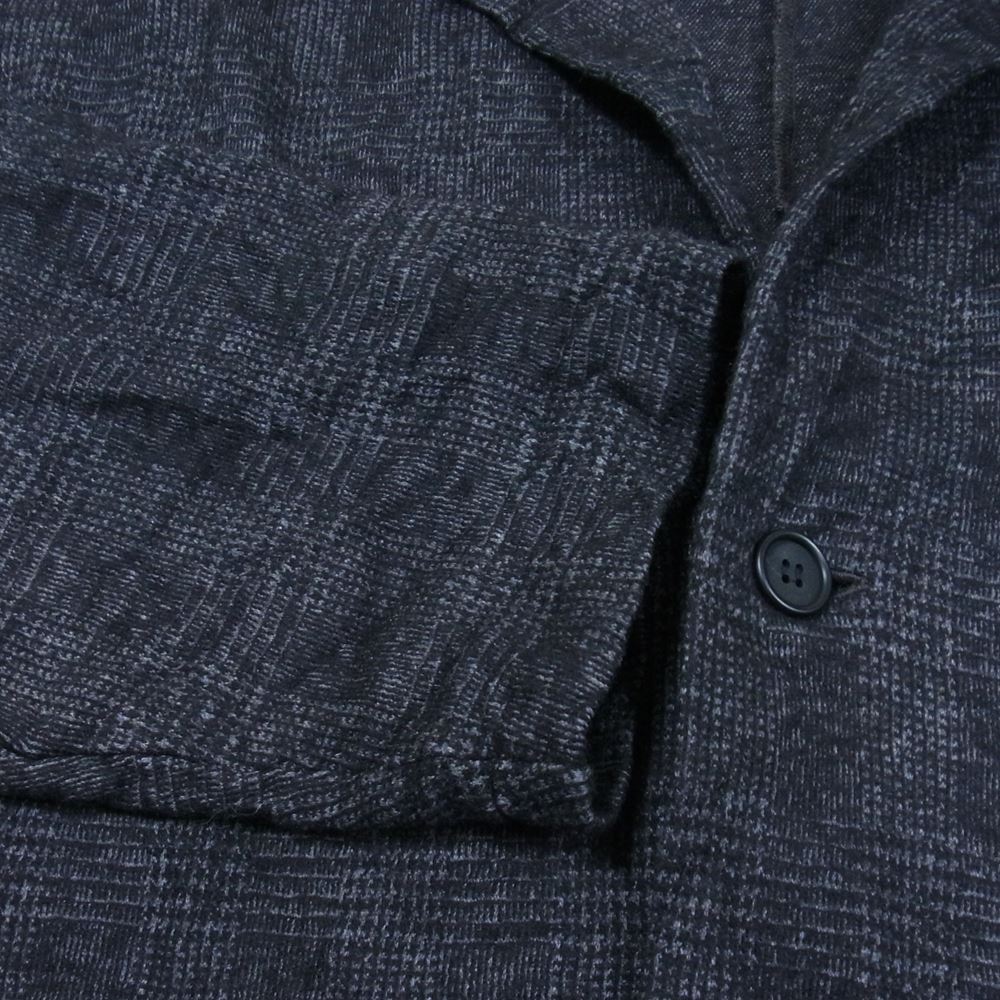 Yohji Yamamoto POUR HOMME ヨウジヤマモトプールオム 22AW HE-T71-080 W/C TOP MELANGE GLEN CHECK 3 BUTTON COAT ムラ染め メランジ グレン チェック コート ブラック系 3【中古】