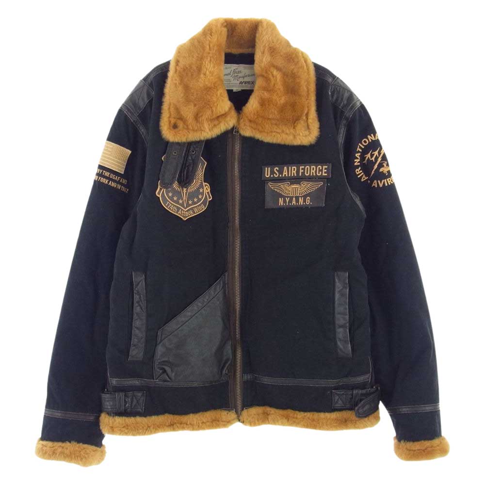 AVIREX アヴィレックス ミリタリージャケット 6142187 AIR NATIONAL GUARD COTTON B-3 コットン フライト ジャケット ブラック系 M【中古】 AVIREX アヴィレックス 6142187 AIR NATIONAL GUARD COTTON B-3