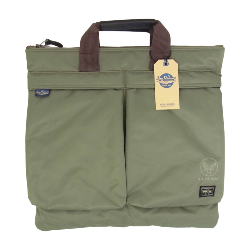 Buzz Rickson's バズリクソンズ × PORTER ポーター BRO2530 2WAY トート ヘルメット バッグ カーキ系【極上美品】【中古】 Buzz Rickson's バズリクソンズ × PORTER ポーター BRO2530 2WAY