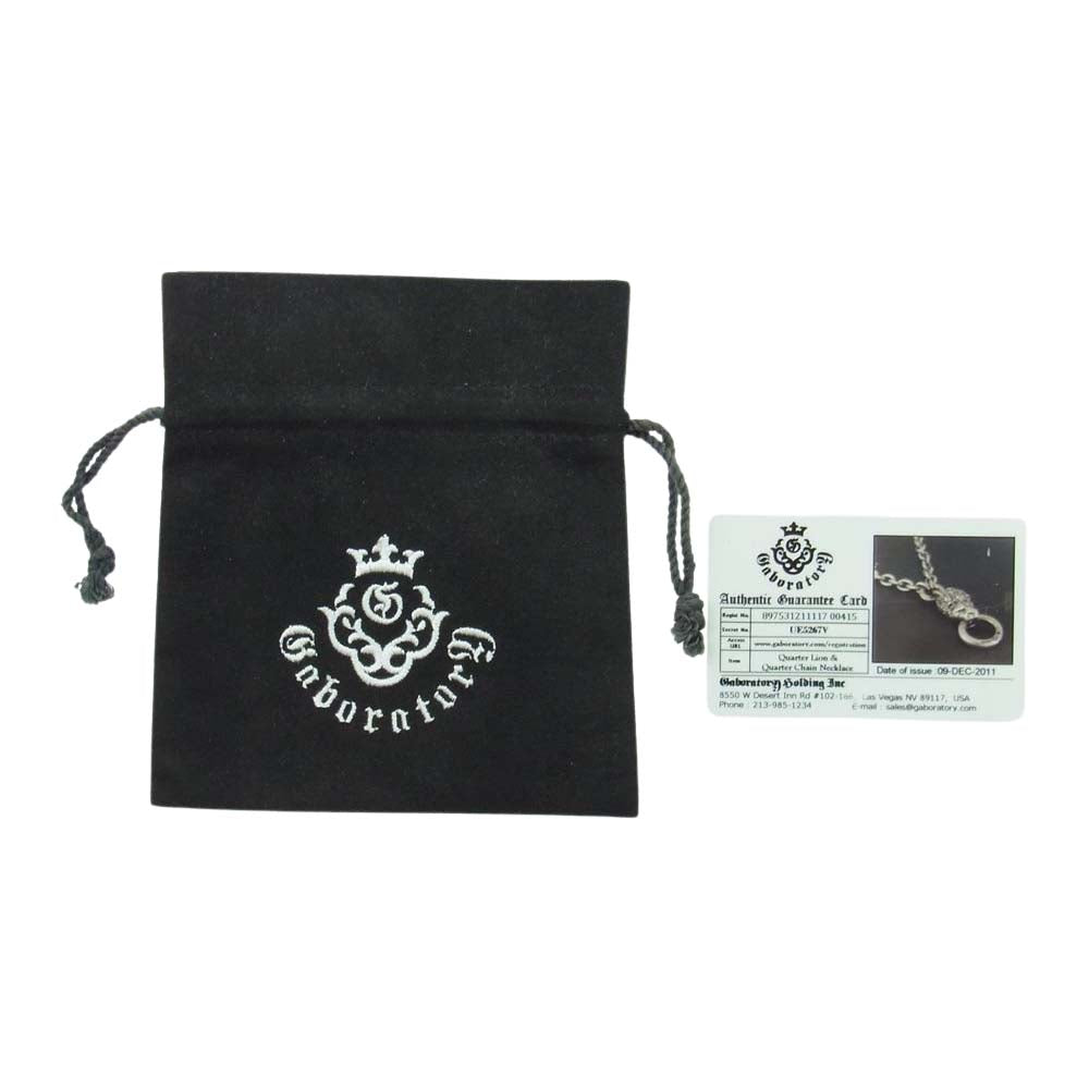 GABOR ガボール Quarter Lion & Quarter Chain Necklace ライオンヘッド ネックレス ギャランティカード有 シルバー系【中古】