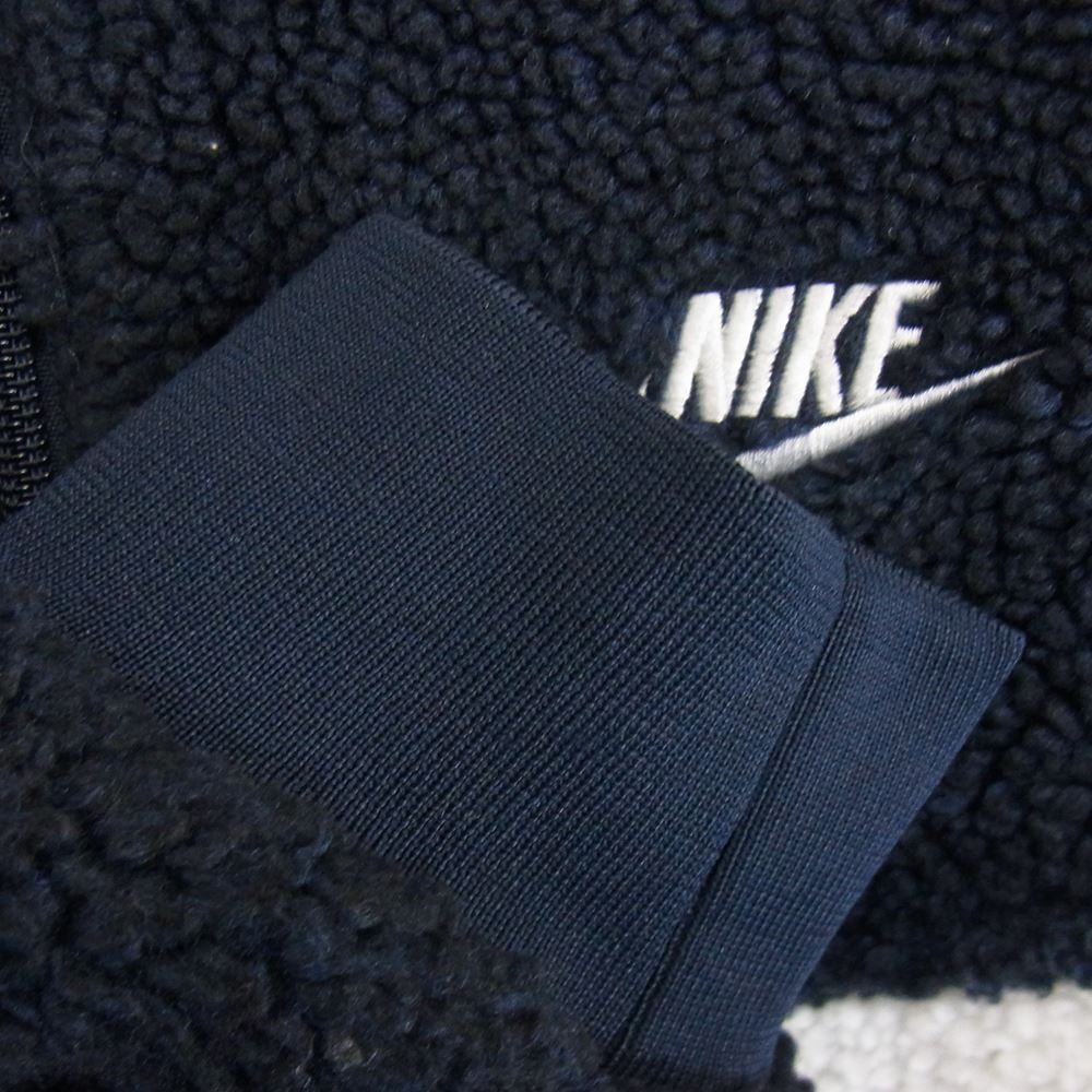 NIKE ナイキ FULL-ZIP REVERSIBLE JACKET ビッグ スウッシュ リバーシブルボアジャケット ネイビー系 L【中古】