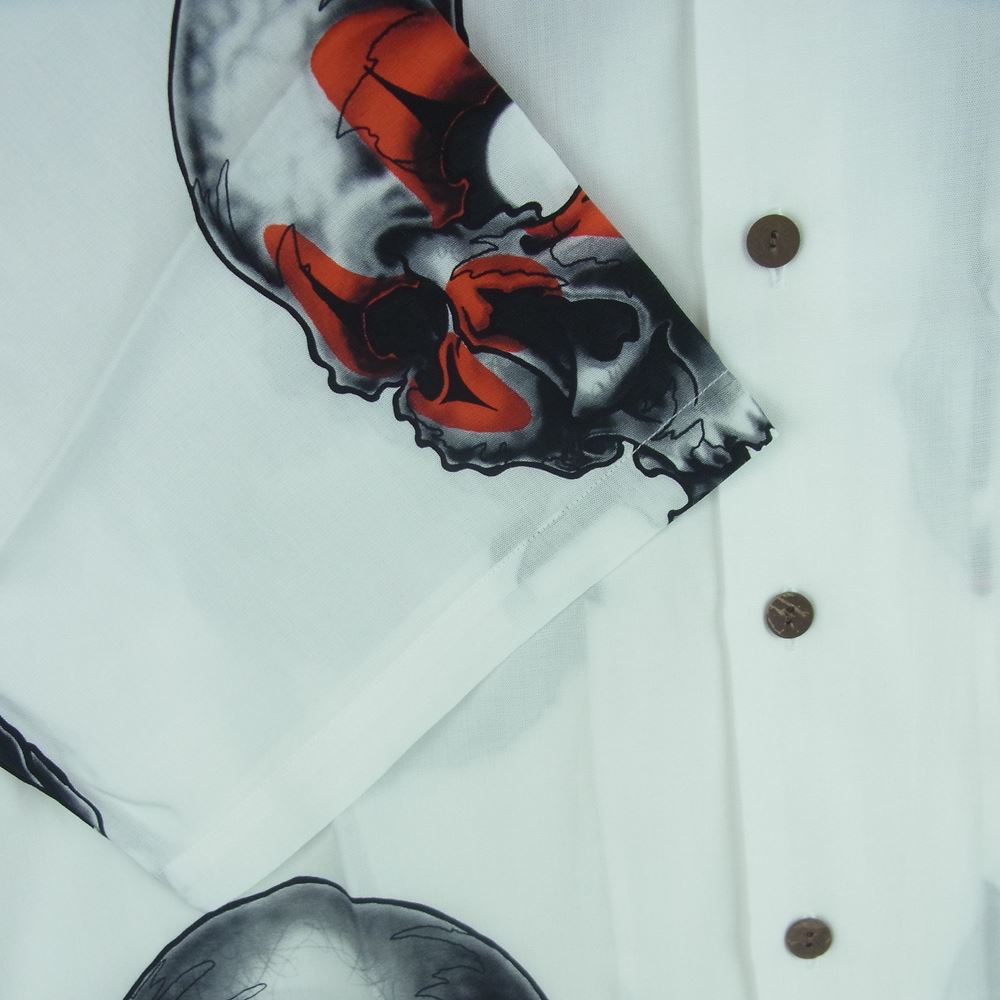 WACKO MARIA ワコマリア 22SS 56TS-WM-HI07 56 TATTOO STUDIO タトゥー スタジオ HAWAIIAN SHIRT S/S TYPE-2 ハワイアン 半袖 アロハ シャツ ホワイト系 S【新古品】【未使用】【中古】