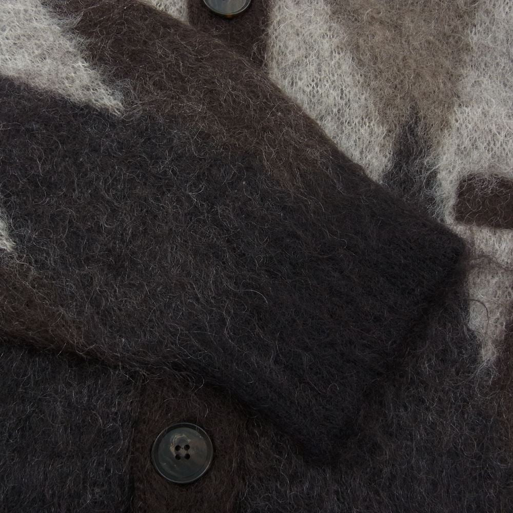 MINEDENIM マインデニム 22AW 2210-6002-67-022 Kid Mohair Argyle Washed Knit Long Cardigan キッド モヘア アーガイル ニット ロング カーディガン ブラウン系 2【新古品】【未使用】【中古】