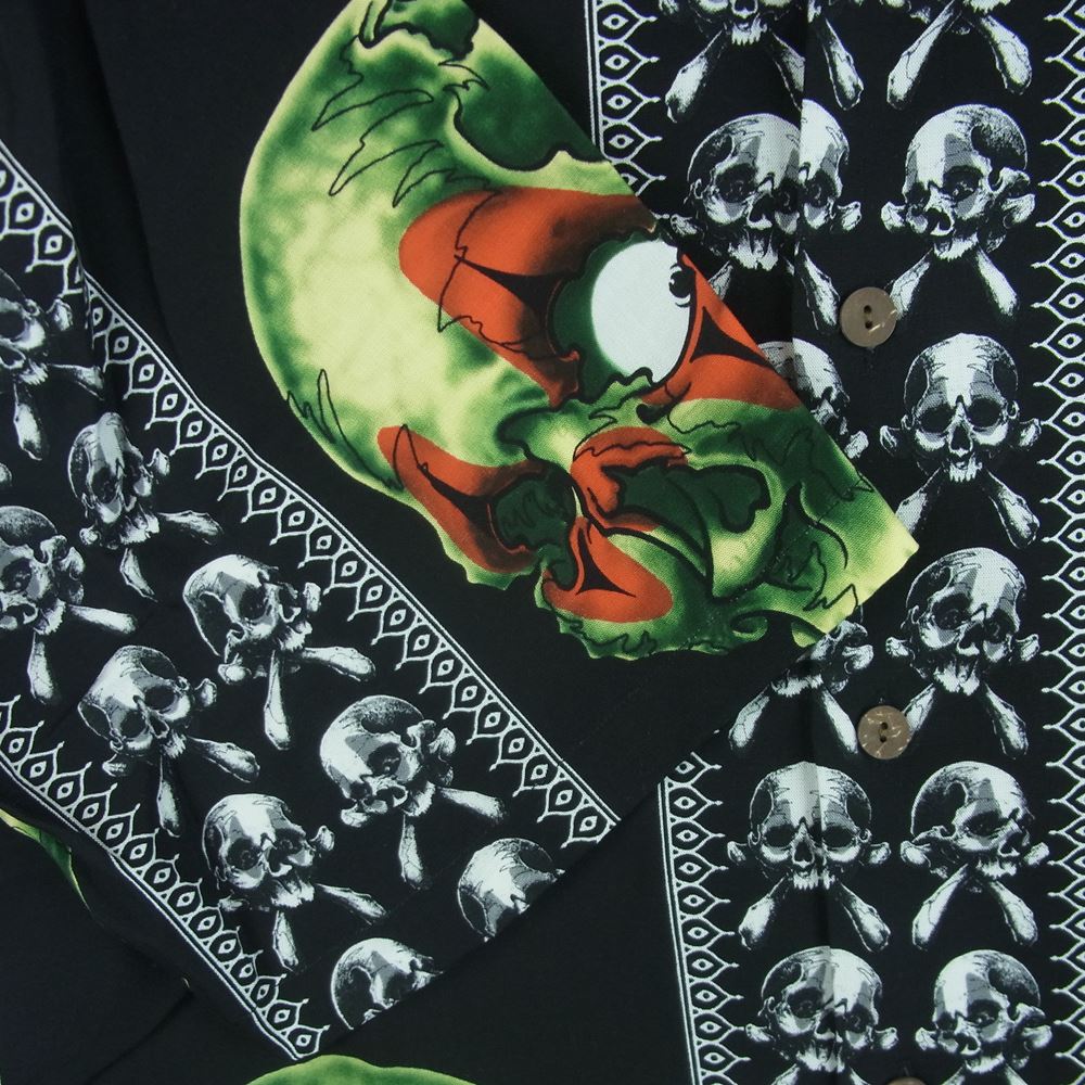 WACKO MARIA ワコマリア 22SS 56TS-WM-HI06 56 TATTOO STUDIO タトゥー スタジオ HAWAIIAN SHIRT S/S TYPE-1 ハワイアン 半袖 アロハ シャツ ブラック系 M【新古品】【未使用】【中古】