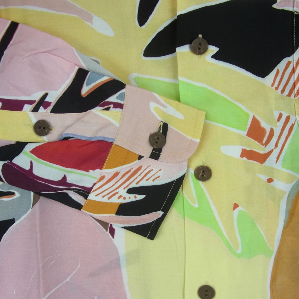 WACKO MARIA ワコマリア 22AW 22FW-WMS-HI09 HAWAIIAN SHIRT L/S ハワイアン レーヨン 長袖 アロハ シャツ イエロー系 マルチカラー系 M【新古品】【未使用】【中古】