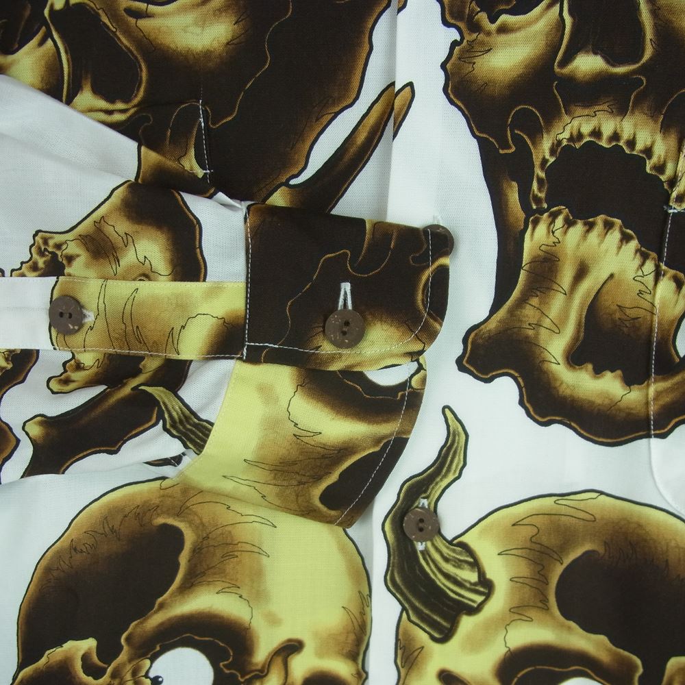 WACKO MARIA ワコマリア 21SS 56TS-WM-HI13 56 TATTOO STUDIO タトゥー スタジオ HAWAIIAN SHIRT L/S TYPE-2 ハワイアン 長袖 アロハ シャツ ホワイト系 M【新古品】【未使用】【中古】