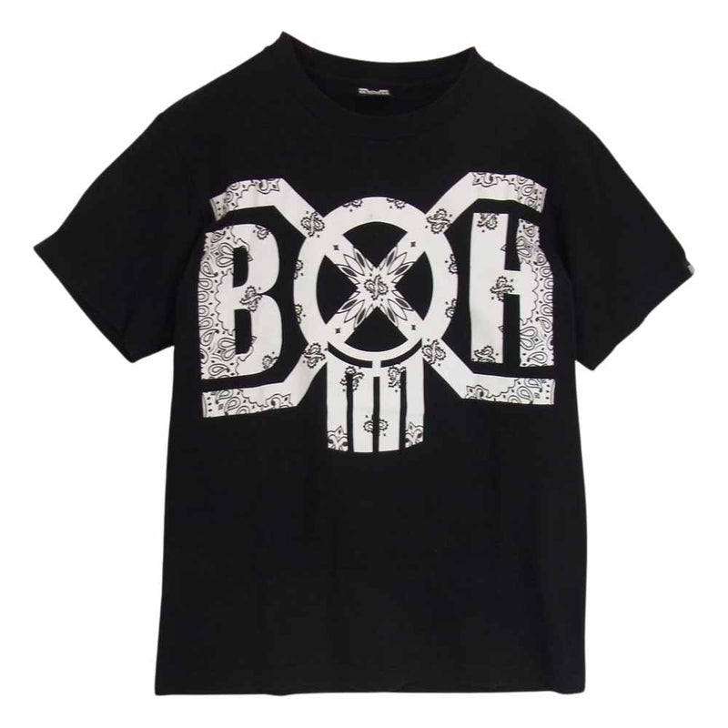 BOUNTY HUNTER バウンティーハンター B×H LOGO S/S TEE ペイズリー ロゴ 半袖 Tシャツ ブラック系 S【中古】