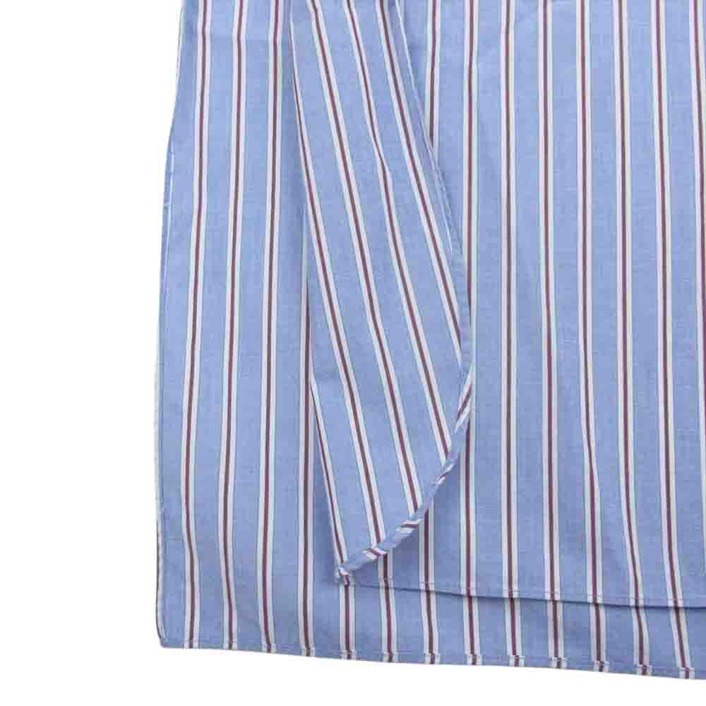 ライト BACK-PLACKET BAND COLLER LONG SHIRTS PAJAMA STRIPE ストライプ ロング ワンピース マルチカラー系 ブルー系 レッド系 2【中古】