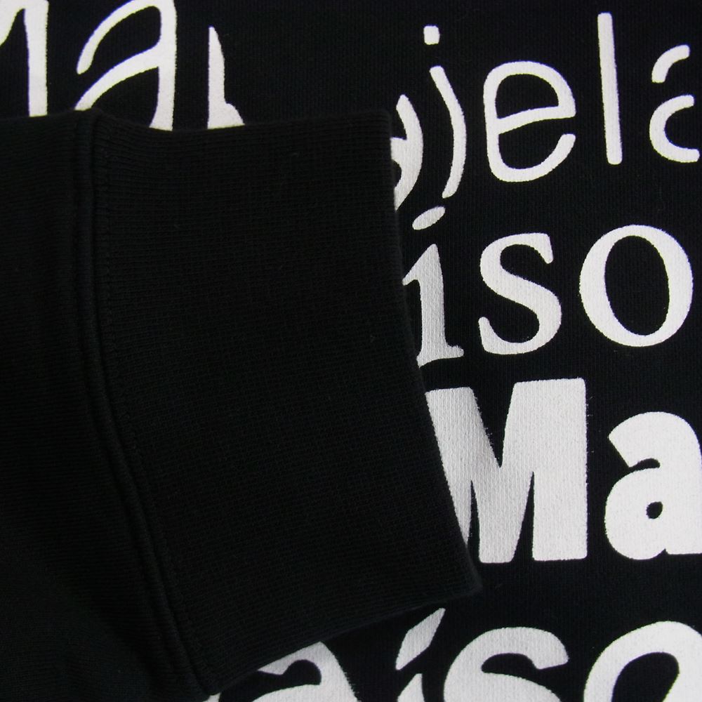 MAISON MARGIELA メゾンマルジェラ 21SS S51GU0108 四つタグ 1ライン ロゴプリント オーバーサイズ スウェット トレーナー ブラック系 M【中古】