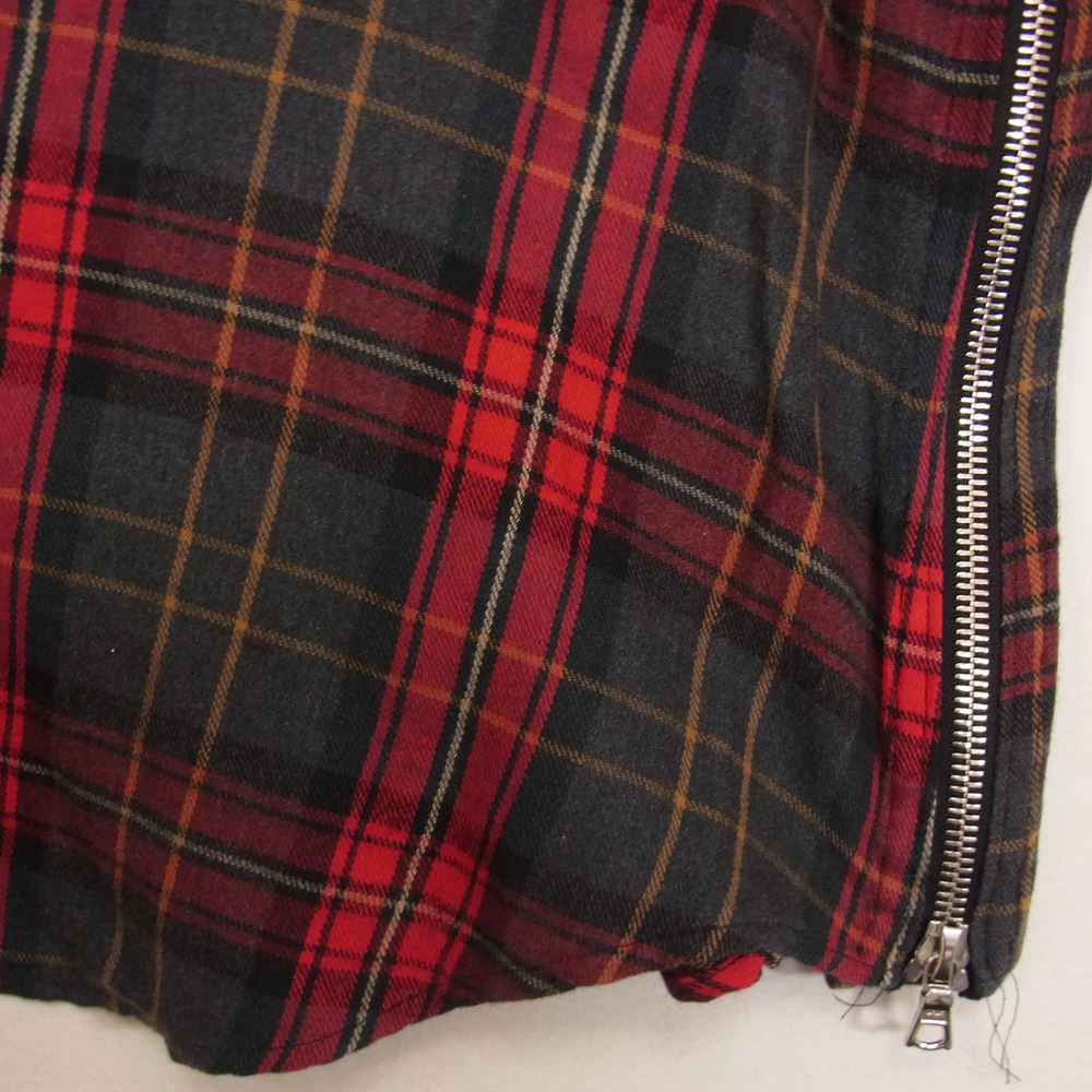FEAR OF GOD フィアオブゴッド SECOND COLLECTION 2013-2014 2ndコレクション サイドジップ チェック 長袖 シャツ レッド系 サイズ表記無【中古】