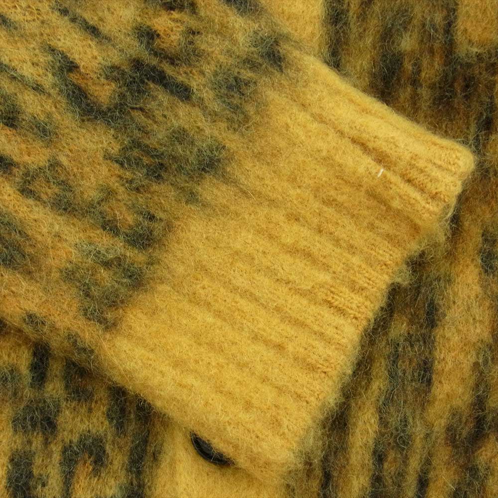 MINEDENIM マインデニム 22AW 2210-6001-27-032 Kid Mohair Leopard Knit Long Cardigan キッド モヘア レオパード ニット カーディガン イエロー系 3【新古品】【未使用】【中古】