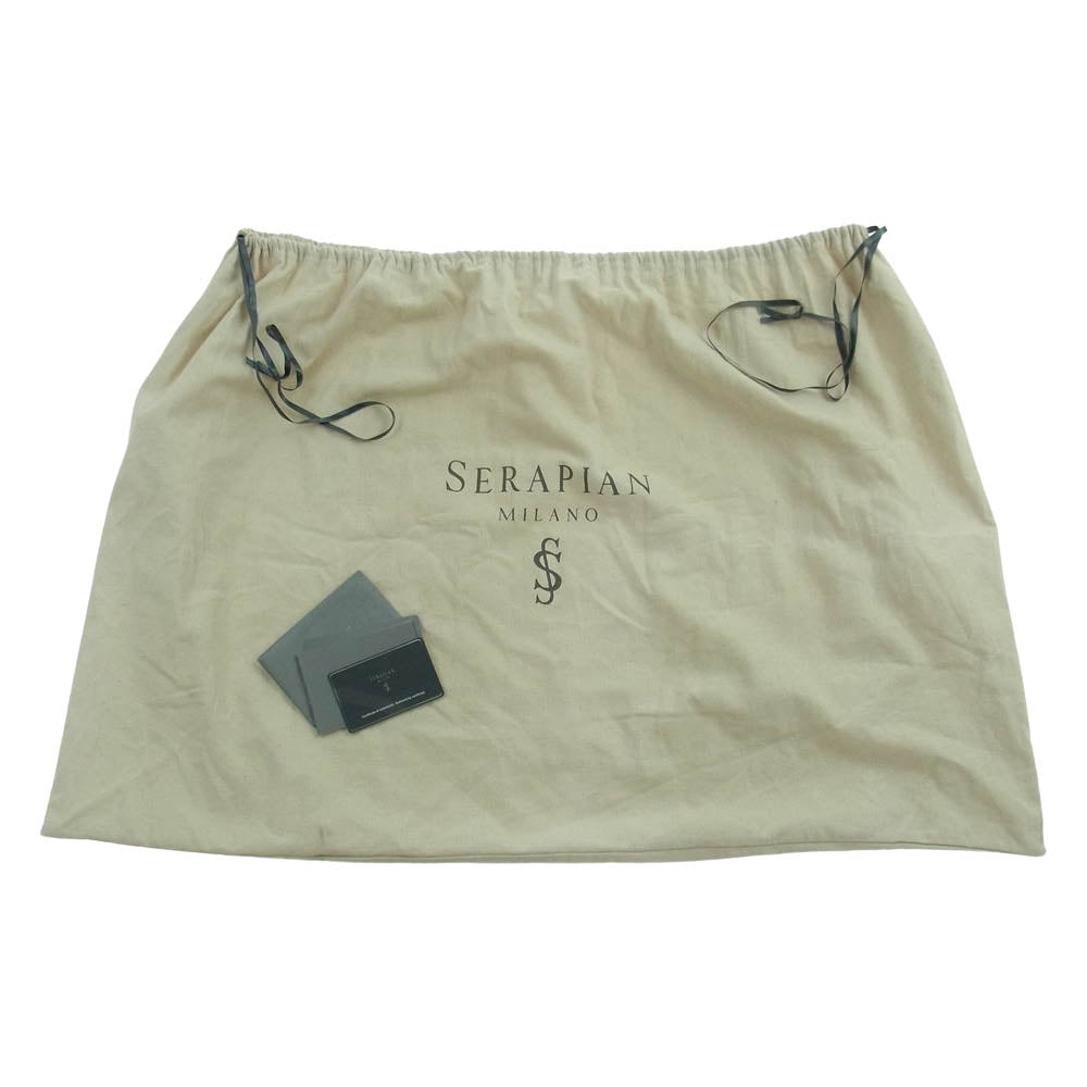 セラピアン SEVOEULL6155-M40 ANI BAG アニ 立体縫製 レザー 2WAY オレッキア アイコン ボストン ショルダーバッグ ブラック系【中古】