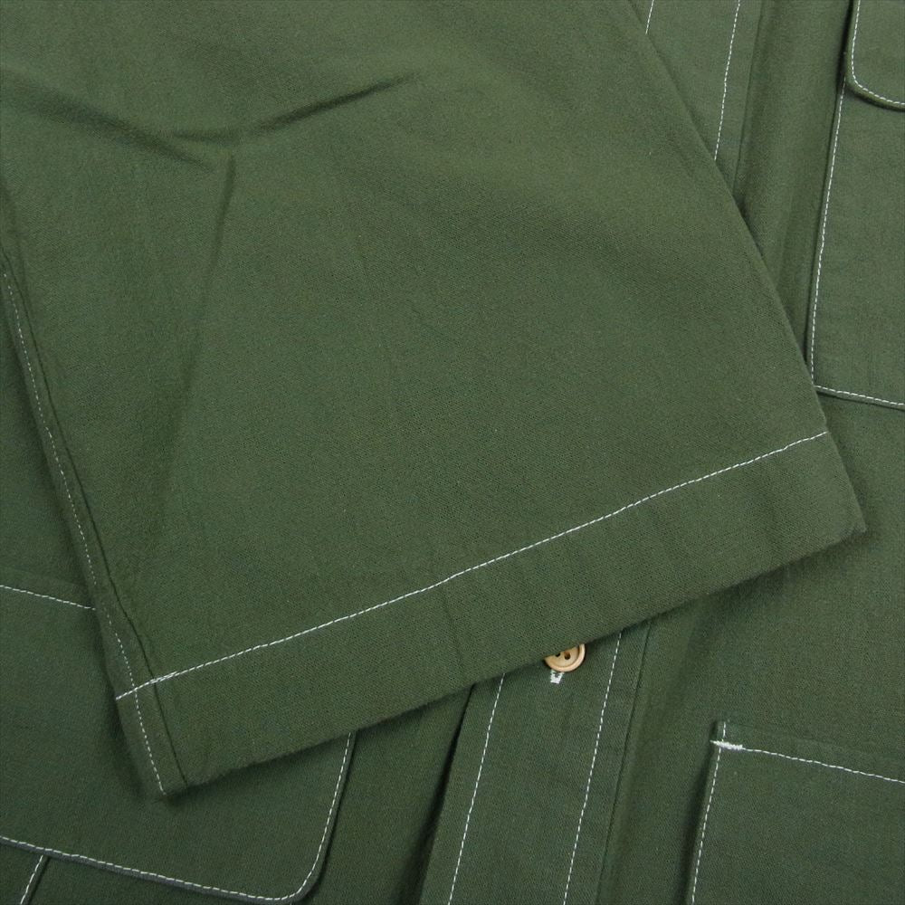 ACNE STUDIOS アクネストゥディオズ FN-MN-SHIR000468 Short sleeve shirt pockets 4ポケット エポレット 半袖 コットン シャツ カーキ系 185/100A【美品】【中古】