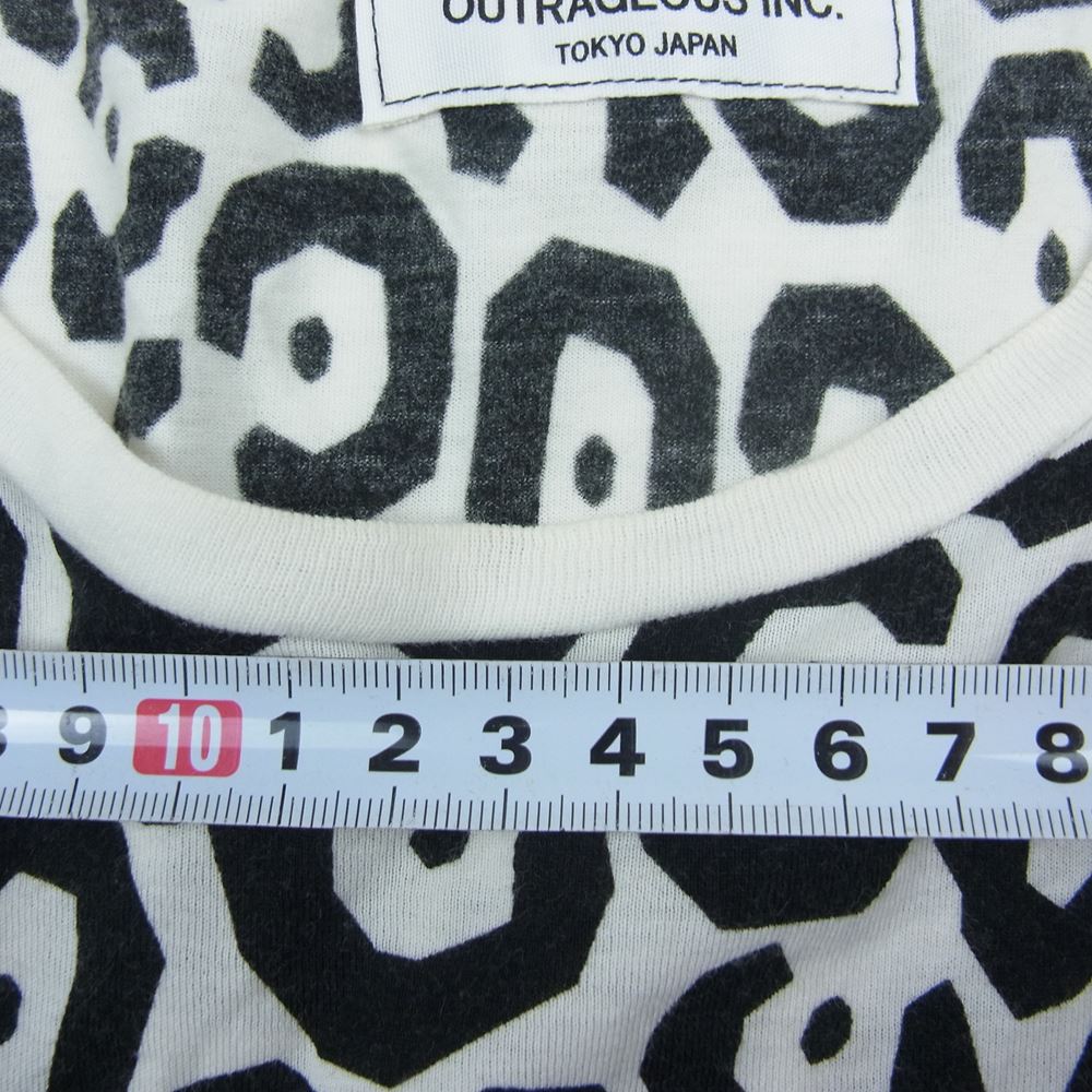 WACKO MARIA ワコマリア レオパード柄 プリント Tシャツ ホワイト系 L【中古】
