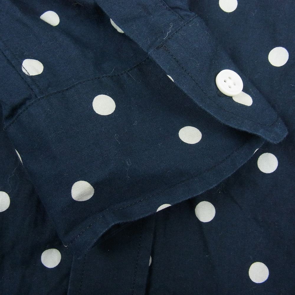 WACKO MARIA ワコマリア 14SS-DOT-02 ドット柄 BD ボタンダウン 長袖 シャツ ネイビー系 M【中古】