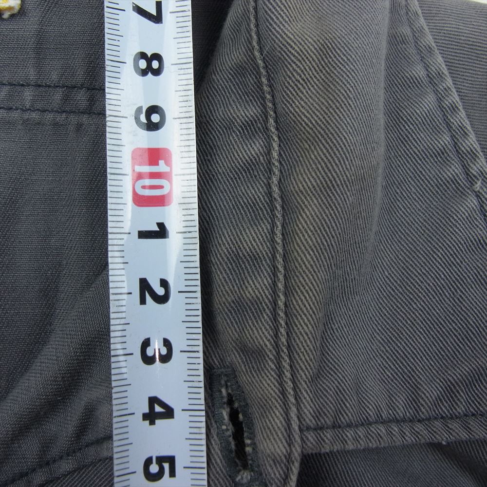 マンサイズ 50s ~ 60s Vintage ヴィンテージ マチ付き 刺繍 長袖 コットン ワーク シャツ カーキ系 16 L【中古】