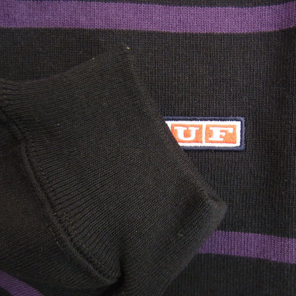 ハフ 22AW KN80053 PALISADES RUGBY ラガー シャツ ブラック系 L【新古品】【未使用】【中古】