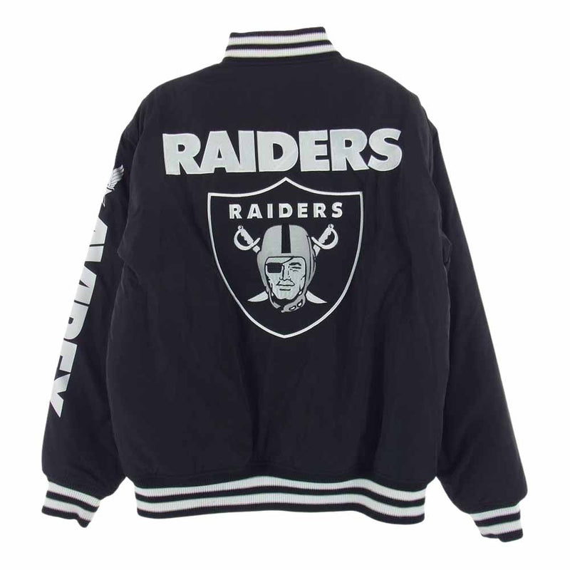 AVIREX アヴィレックス 6192178 RAIDERS レイダース スタジアム ジャンパー スタジャン ブラック系 L【中古】